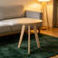 Table d'appoint ronde en bois avec pieds vert