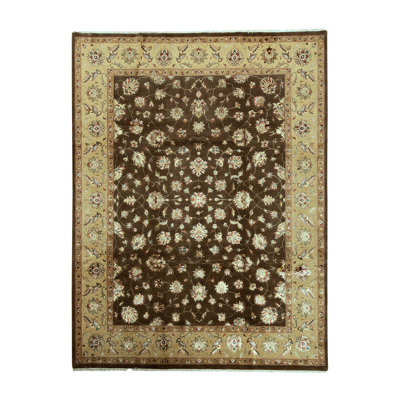 Wool Oriental Area Rug in Gold