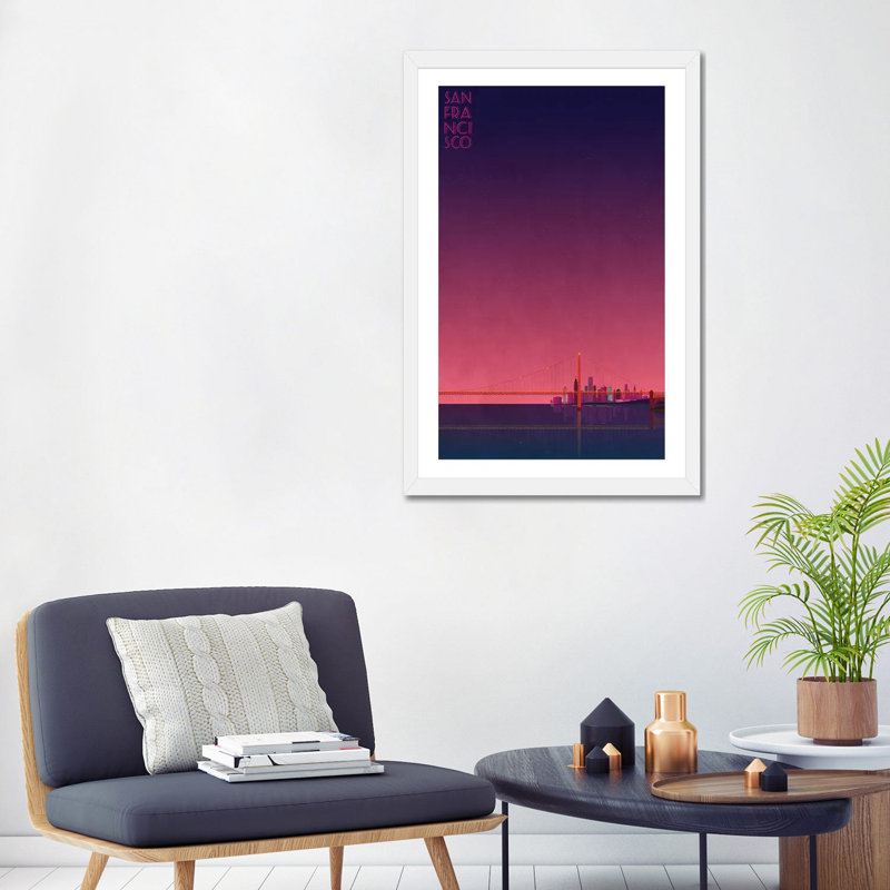 «Forenoon I» par Isabelle Z - reproduction d'art, H 32 po x l 24 po x P 1 po, Blanc, Papier encadré noir