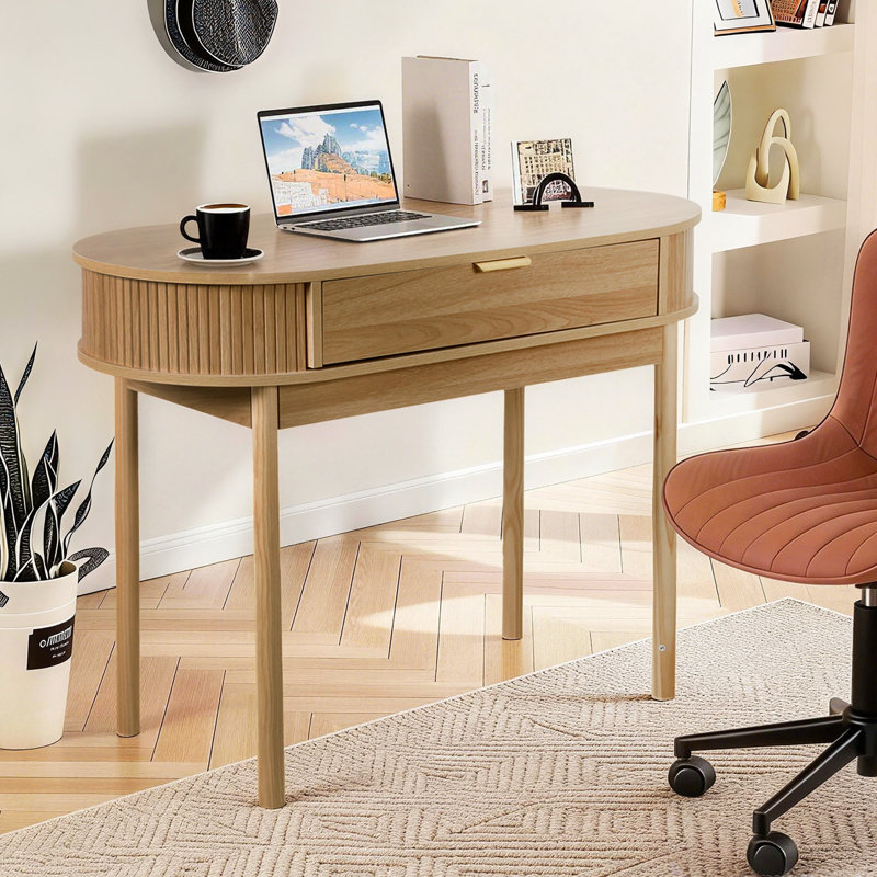 40 inch Modern Wood Writing Desk With Drawer , Brown