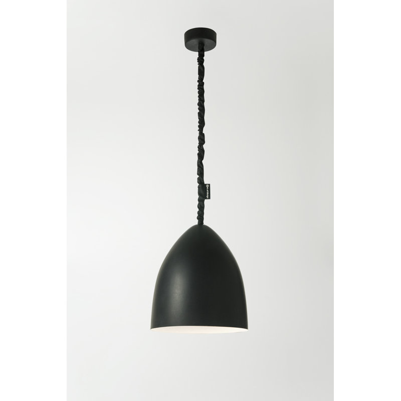 1 - Light Black Bell Pendant, White