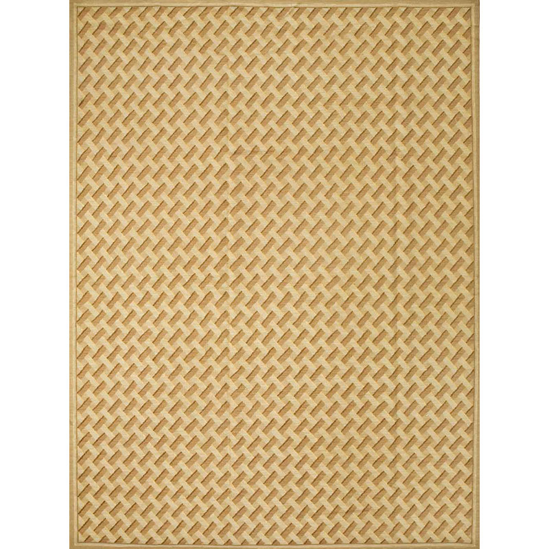 Tapis unique de couleur chameau / orange 9 pi x 12 pi