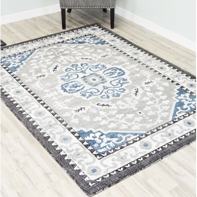 Tapis oriental gris / bleu