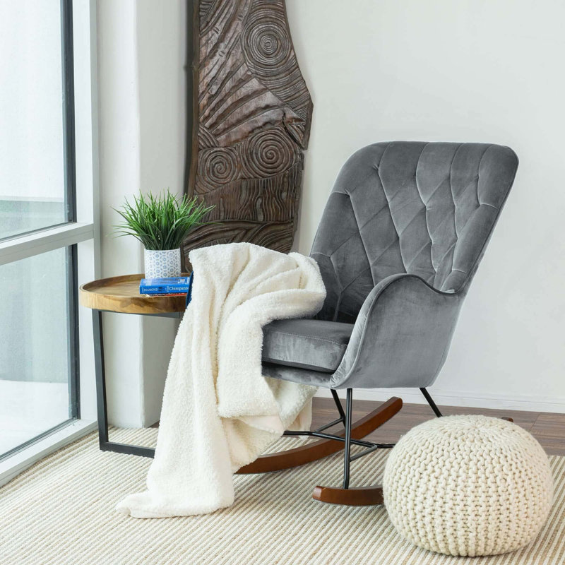 Chaise berçante moderne Mid-Century pour salon, bureau