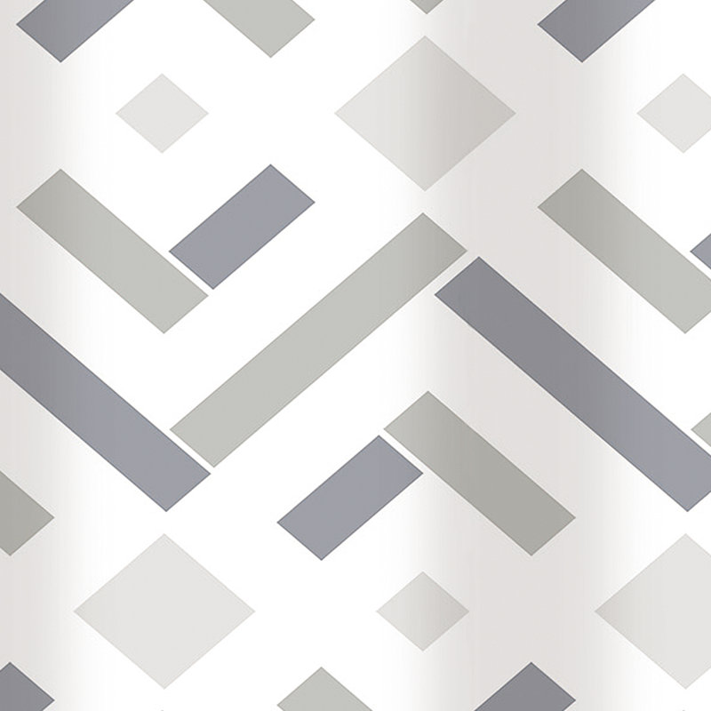 Gray Geometric PEVA Vinyl Shower Curtain, 70" x 72"