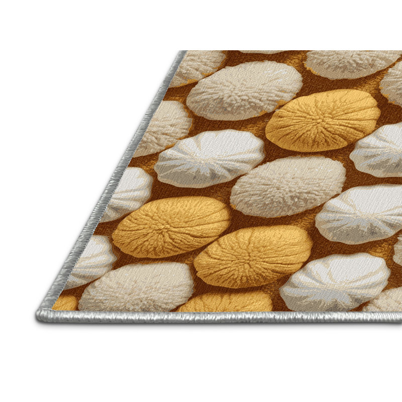  Washable Rasgulla Desserts Area Rug, Runner 2' x 4'