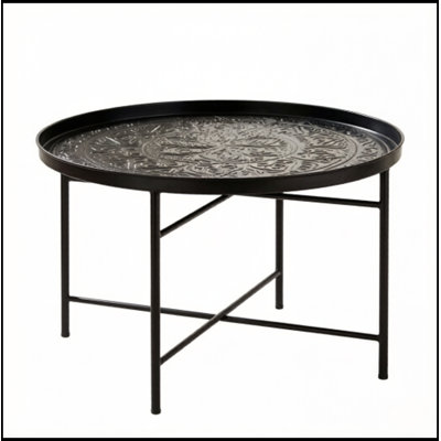 Table ronde en métal avec pieds robustes
