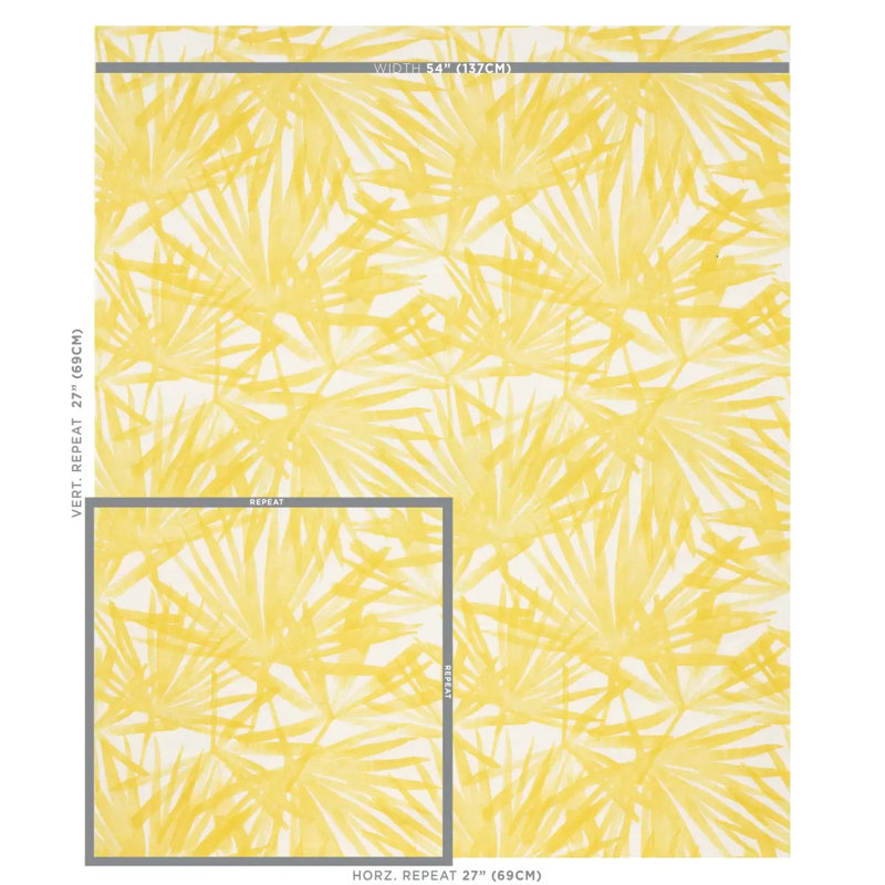Sunlit Palm Linen Fabric, Yellow