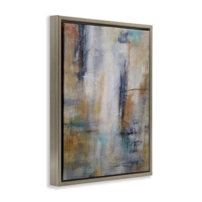 Cadre flottant abstrait Desert Fade, design par Michelle Hutchins, H 31 po x l 25 po, Cadre flottant orme Montalcino