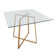 Beres Glass Top Metal Base Dining Table