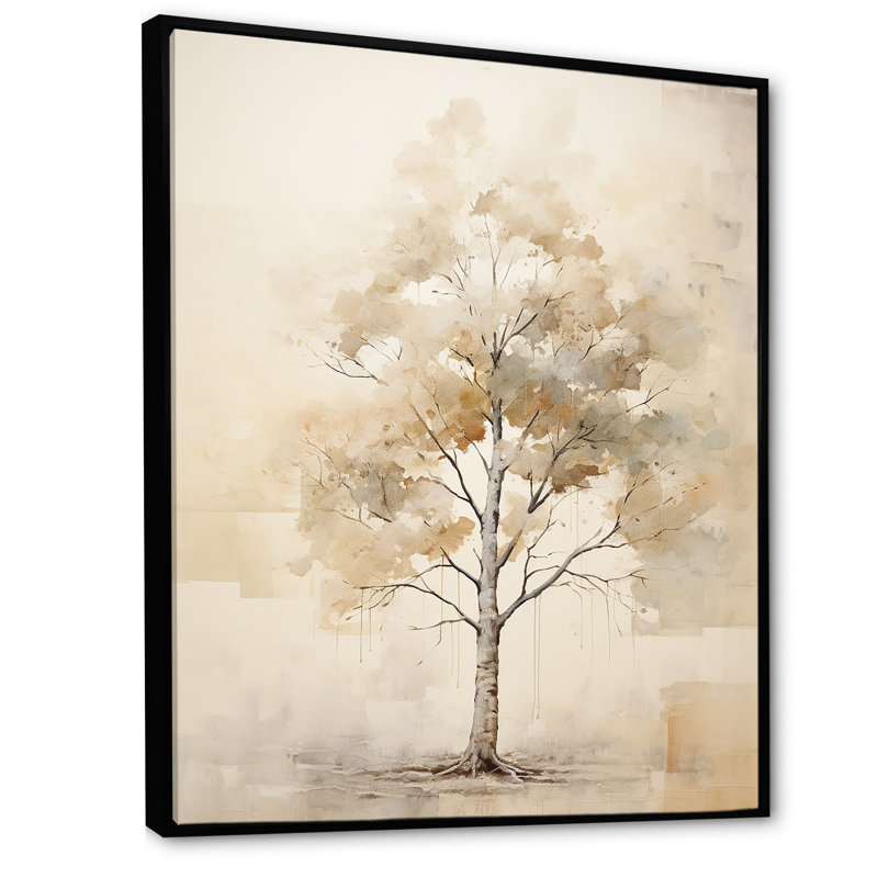 Minimalisme, érable beige, Melody II, H 44 po x l 34 po x P 1,5 po, Cadre flottant noir