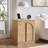 18'' W Modern Nightstand with Charging Station, Wood Square Bedside with 3 Large Drawers-1354562579
