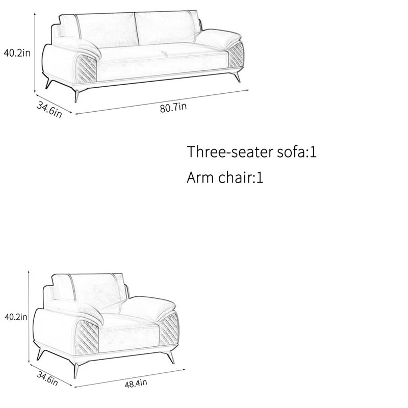 Ensemble de canapé de bureau simple et élégant