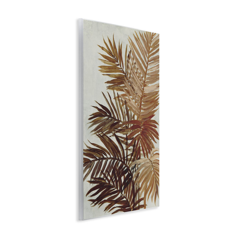  Art mural sur feuilles de palmier naturel par Jacob Q, H 19 po x l 13 po
