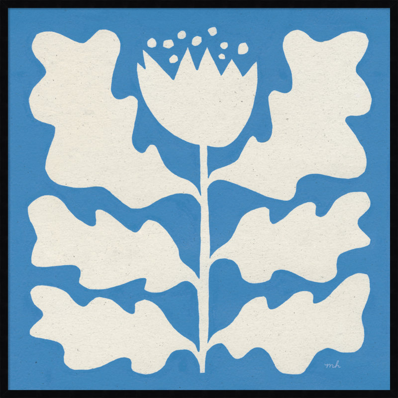 «Delighted I Blue» par Moira Hershey - impression encadrée, Noir, L 41 po x H 41 po