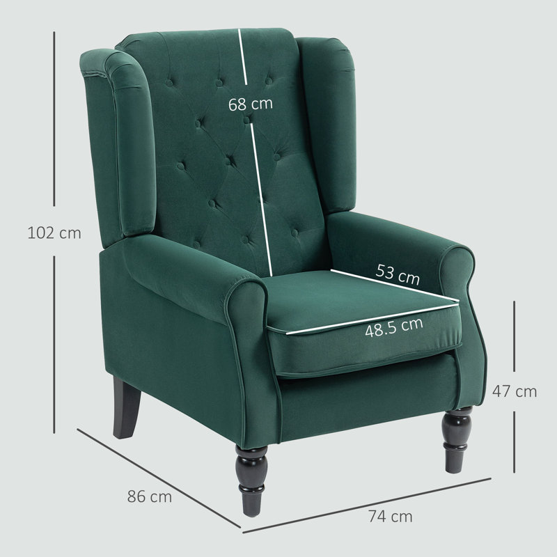 Upholstered Armchair, Green