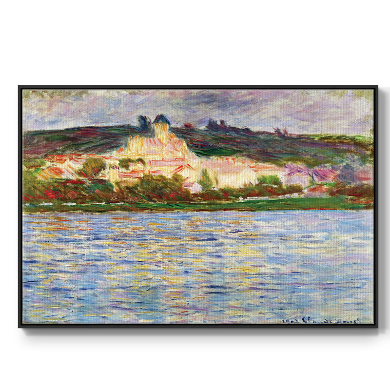 Vetheuil, 1902, reproduction d'art sur toile, H 25 po x l 37 po x P 2 po, Noir