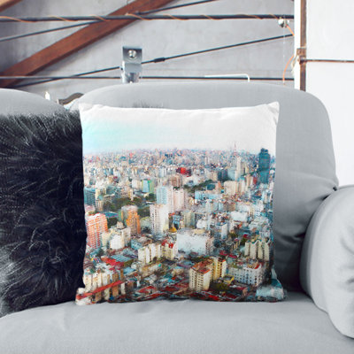 Buenos Aires Skyline in Argentina Cushion with Filling