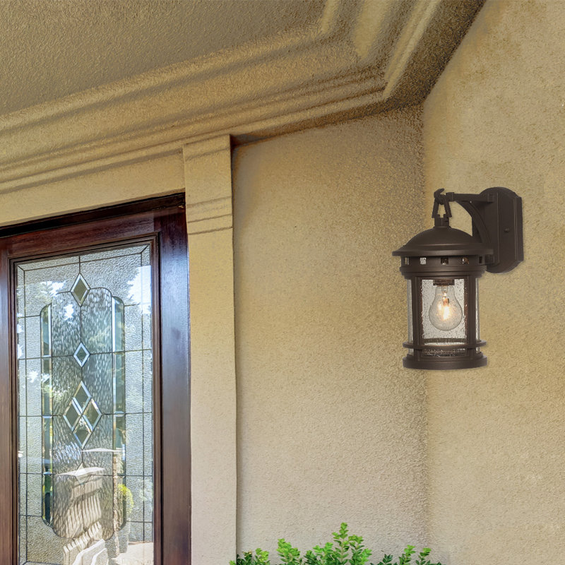 Lisette 1 - Bulb Outdoor Wall Lantern, Oil Rubbed Bronze, 13" H x 7" W, Seedy
