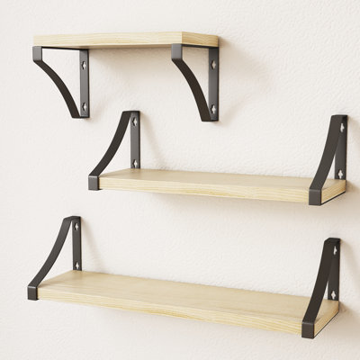 Neuber 3 Piece Wood Bracket Shelf