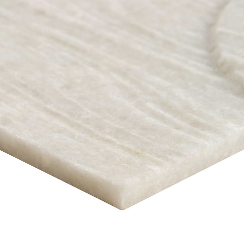Trevino 4x4 Carved 3D Satin Basalt Stone Tile, Sabbia White