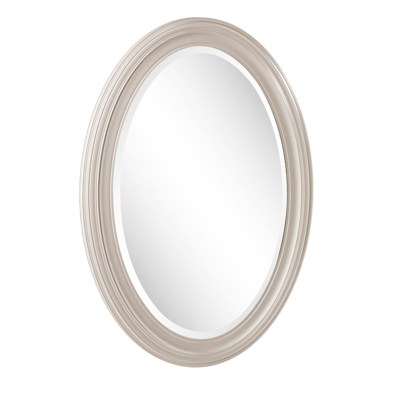 Cardale Solid Wood Oval Mirror, Brushed Nickel