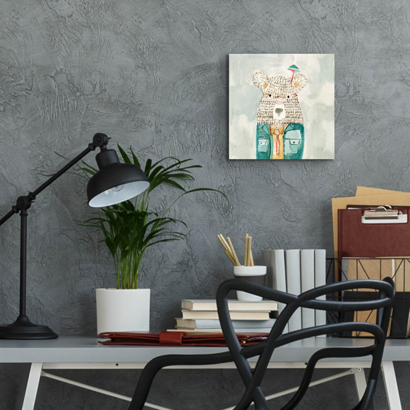 «Mr Bolo Bear» par Natalie Timbrook, art mural en verre acrylique, H 12 po x l 12 po x P 0,13 po