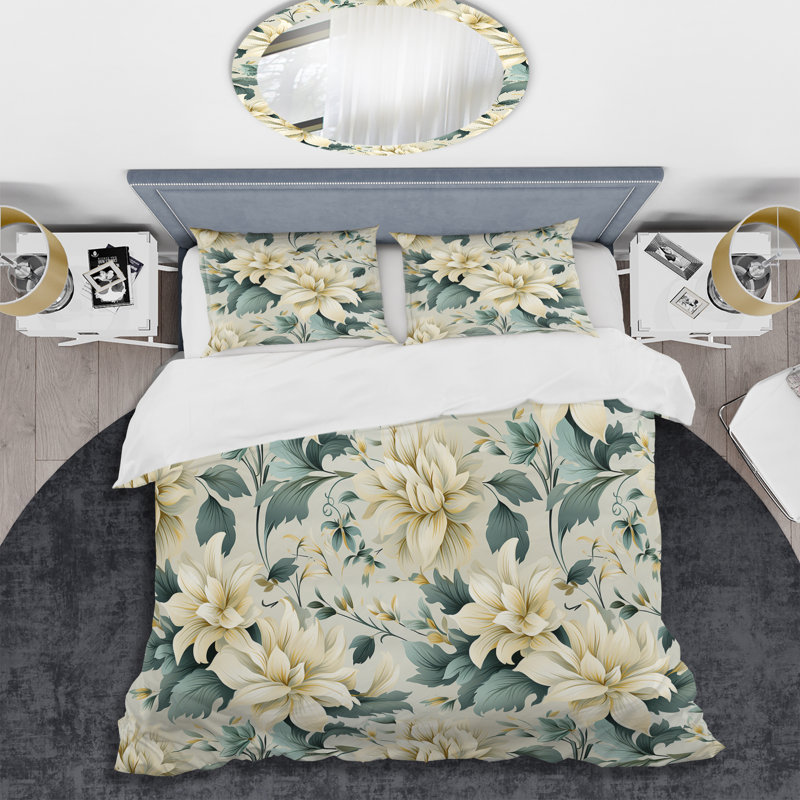Ensemble de housse de couette à motif victorien Contemporary Motifs, Housse de couette pour grand lit et 2 taies décor