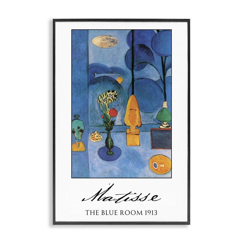 Estampe numérique Matisse The Blue Room, design par Vintage Hustle, Giclée encadrée noir minuit, H 24 po x l 16 po