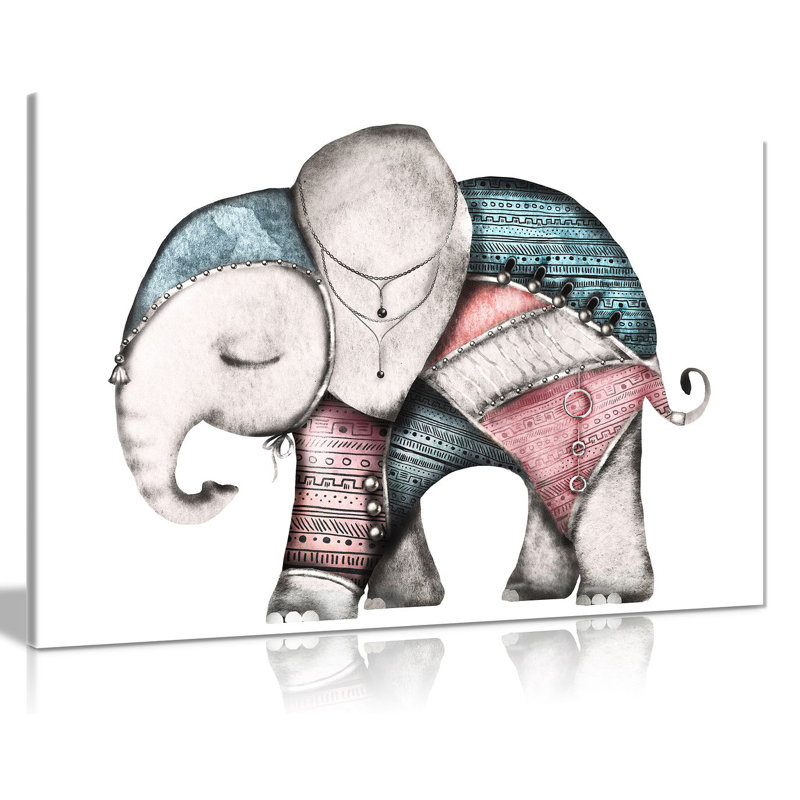 Elephant - Wrapped Canvas Print, 61cm H x 91cm W