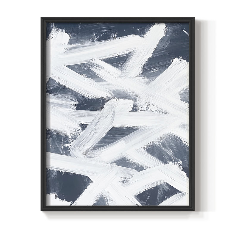 Abstrait XXVII, reproduction encadrée - prête à être accrochée - fabriquée aux États-Unis, Noir, H 29 po x P 23 po