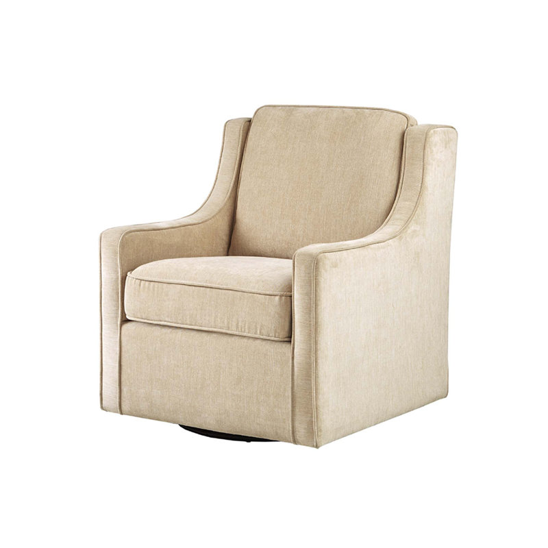 Modern Swivel Accent Chair,Soft Upholstered Armchair for Contemporary Home Decor, Beige Fabric