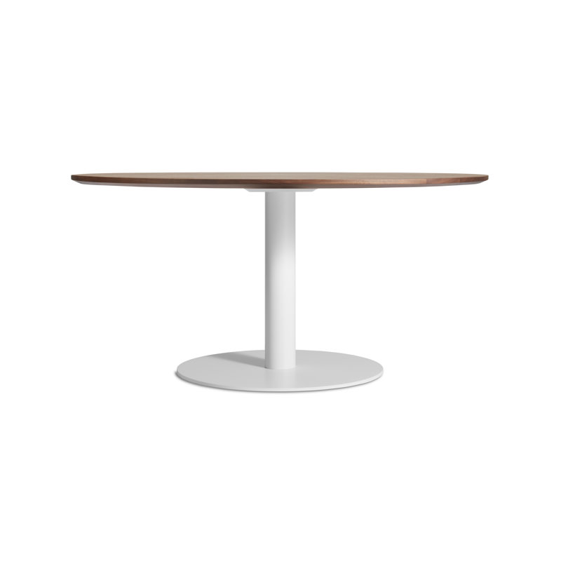 Easy Round Dining Table, Walnut, 29" H x 60" W x 60" L, Matte White