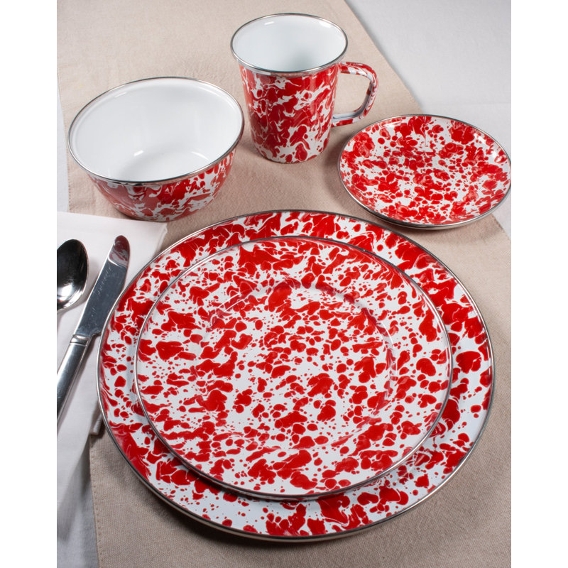 Red Swirl 6'' Handmade Appetizer Plate