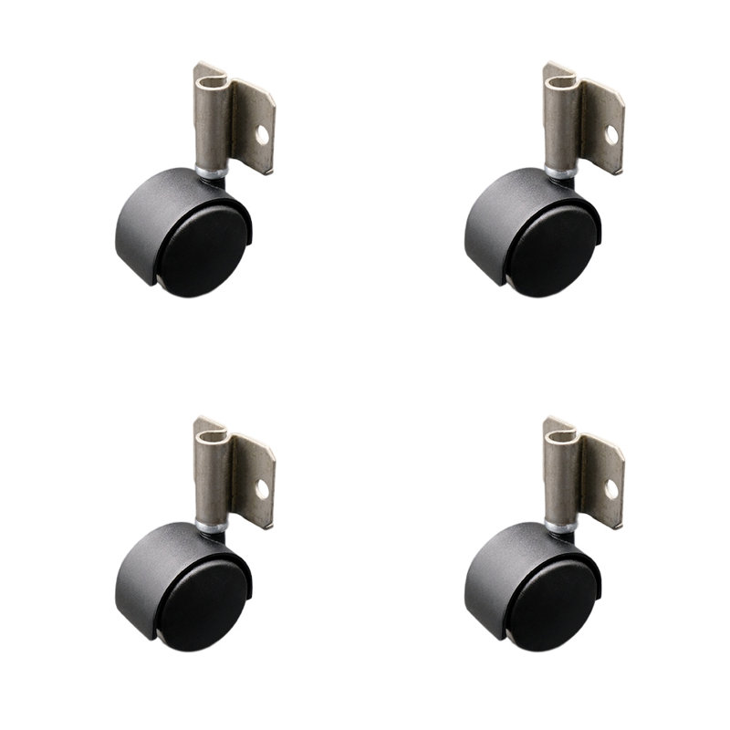 Flat Black Hooded Nylon Twin Casters