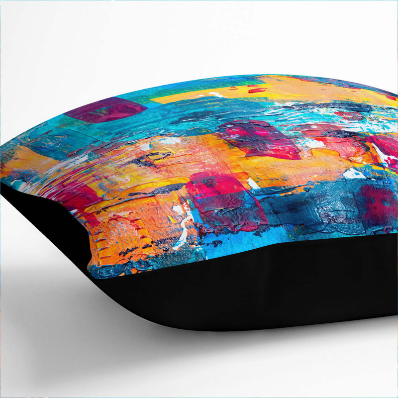 Abstract Square Throw Cushion, Black, 40 x 40 cm