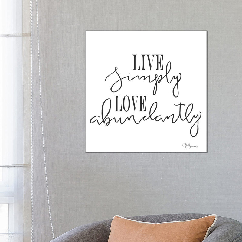 Live Simply - Wrapped Canvas Print, 66.04 cm H x 66.04 cm W x 3.175 cm D