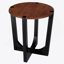 Table d'appoint en bois massif ACACIA, brun et noir