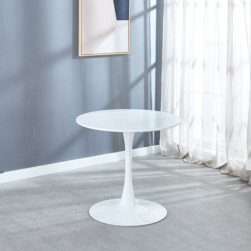 31.5"White COLOR TOP Tulip Table Mid-Century Dining Table For 2-4 People With Round Mdf Table Top, Pedestal Dining Table, End Table Leisure Coffee Table