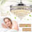 Chandelier Ceiling Fan With Lights And Remote,42 Inch Modern Flush Mount For Bedroom Indoor, Dimmable Led,bluetooth Connection,energy Efficient Quiet Retractable Blades