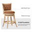 Darmani Swivel Upholstered Counter Stool with Solid Wood Frame-1518588481