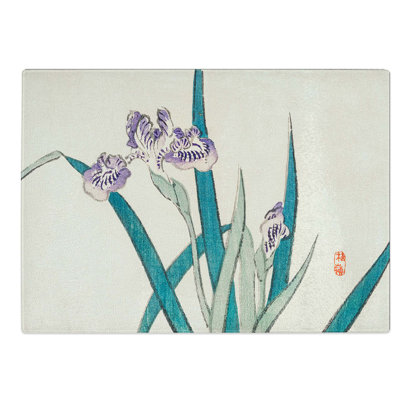 Tempered Glass Irises by Kono Bairei Chopping Board