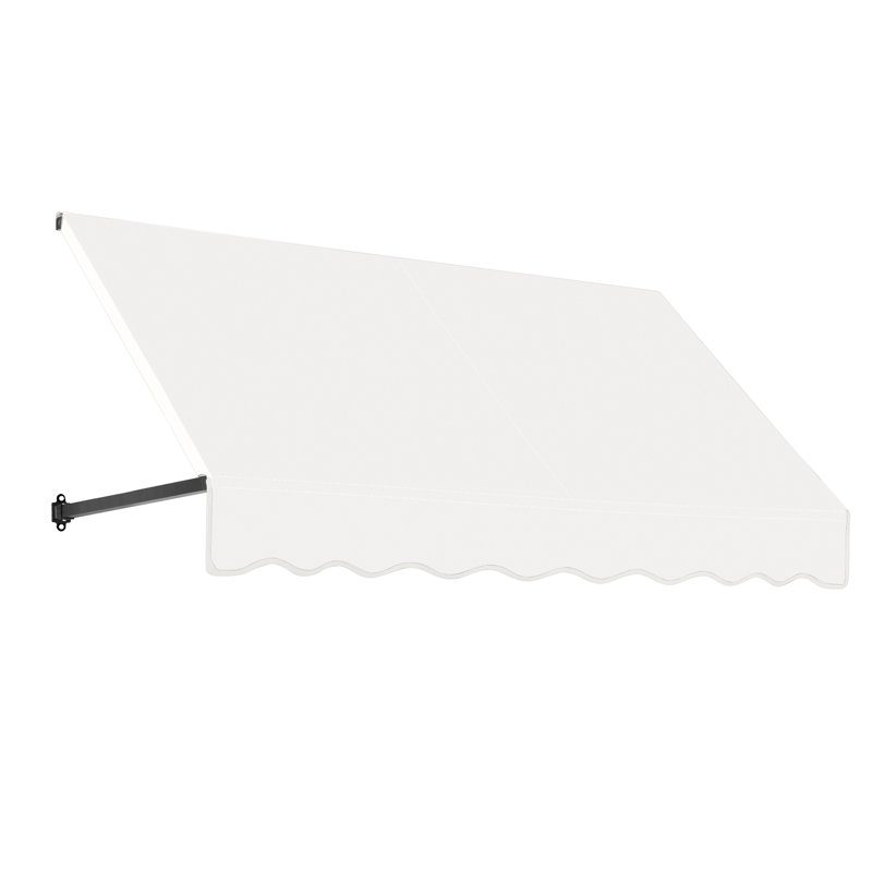 Auvent fixe en tissu acrylique rétro Awntech Dallas, H 31 po x l 100,5 po x P 24 po, Blanc