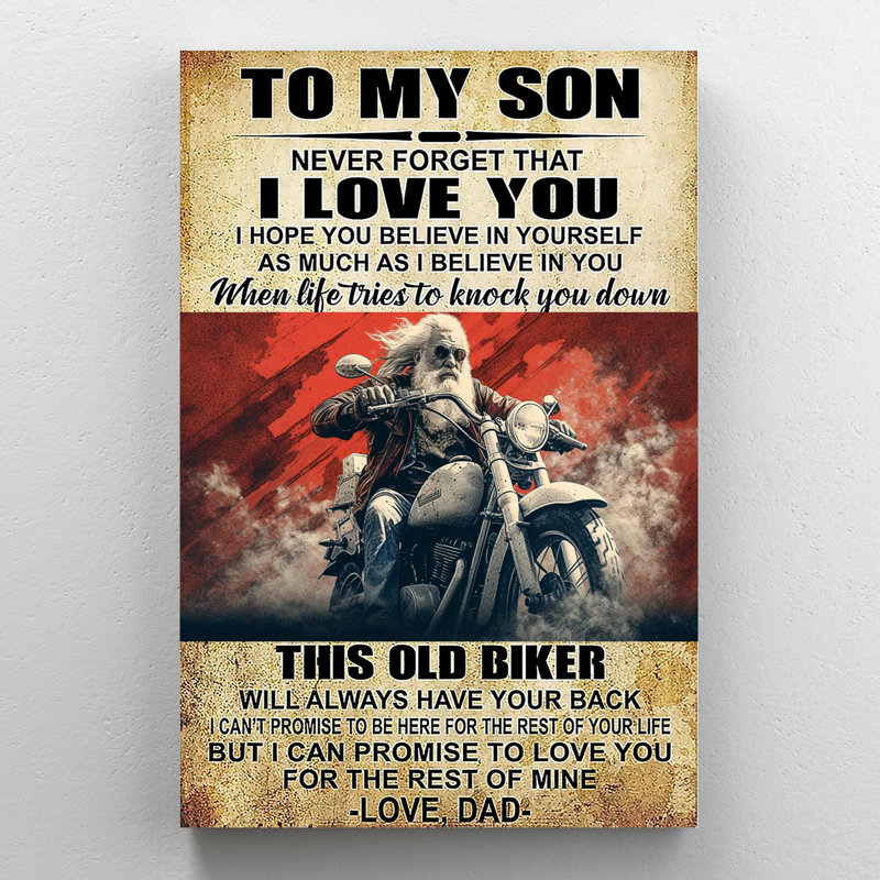 «To My Son», impression rectangle 1 pièce sur To My Son - impression rectangle 1 pièce sur toile tendue, L 24 po x H 36 po