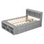Lit double moderne gris avec solutions de rangement en bois pour la maison