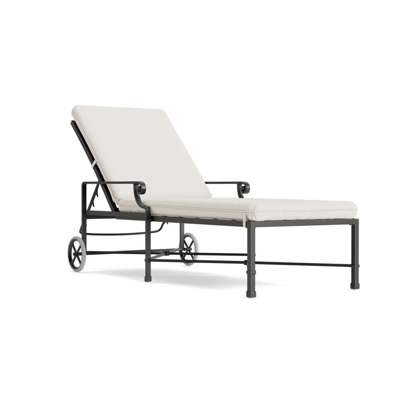 Venetian Outdoor Chaise Lounge, Fusion Natural, Textured Pewter