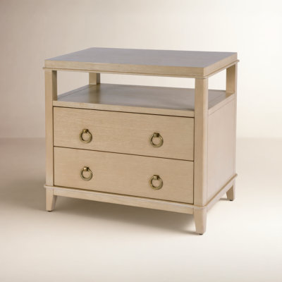 2-Drawer Acacia Nightstand