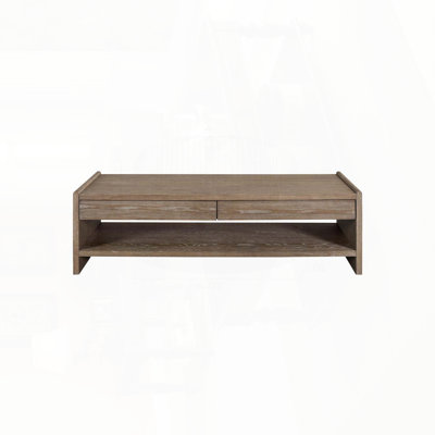 Wood Top 2 Drawer Cocktail Table - Cocoa