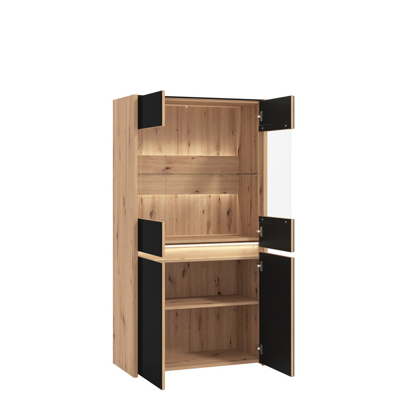 Display Cabinet, Black/Oak
