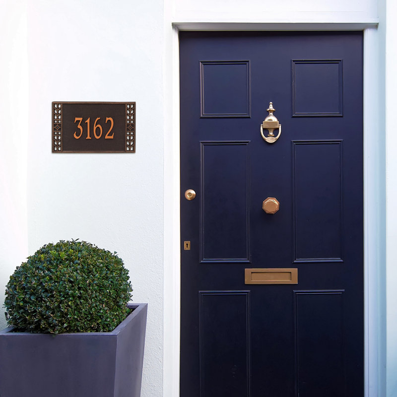 Boston Personalized Standard 1-Line Wall Address Plaque, Bronze/Gold, Yes
